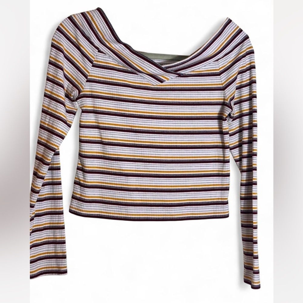 Arizona Jean Company Striped Off-Shoulder Blouse